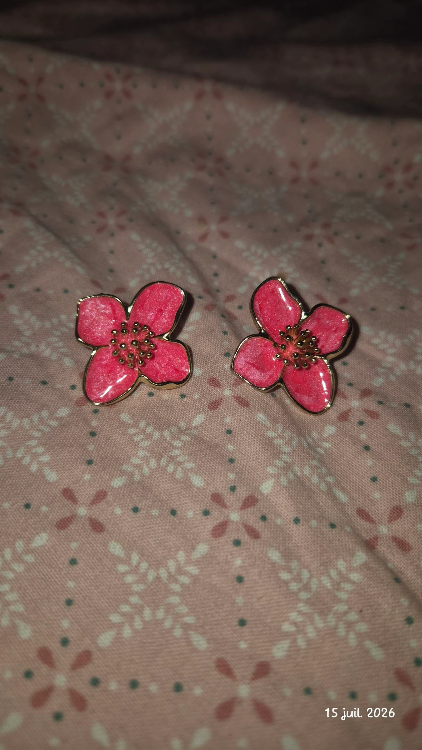 Lindos brincos rosa e dourados – photo 2
